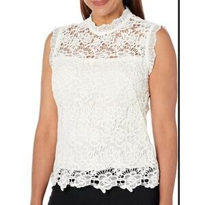 Nanette Lepore Lace Sleeveless Top White